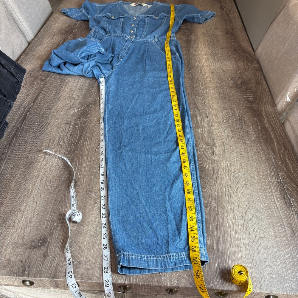 vintage 90s Casualaire denim short sleeve jumpsuit - Picture 8 of 9